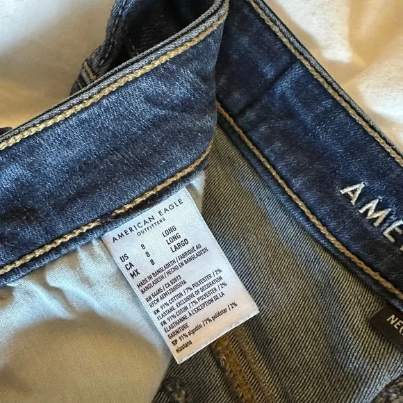 American Eagle Outfitters 8 Tall Women's Blue Skinny Jeans - Picture 6 of 6